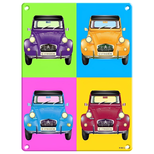 PLAQUE DÉCORATIVE MÉTAL CITROËN 2 CV
