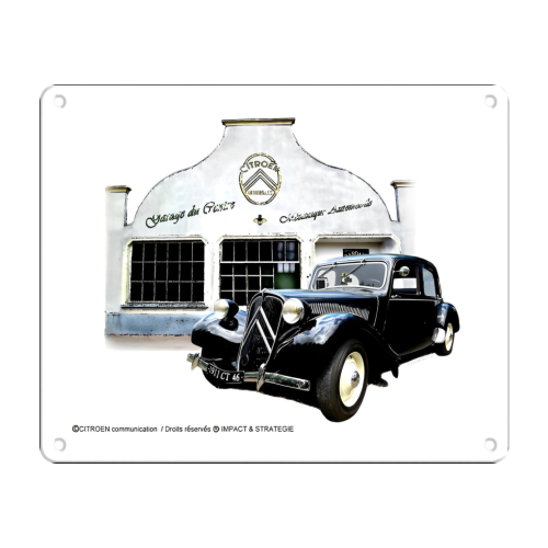 PLAQUE DÉCORATIVE MÉTAL CITROËN TRACTION GARAGE