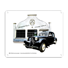 Plaque Métal Décorative Tintin - Thème Citroën 2CV Et Sous-marin, Fabrication Française